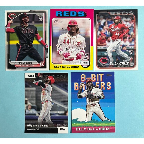 Elly De La Cruz Cincinnati Reds 2024/25 ( 5)Topps/Bowman Cards uncludes 3 RC - Picture 1 of 2